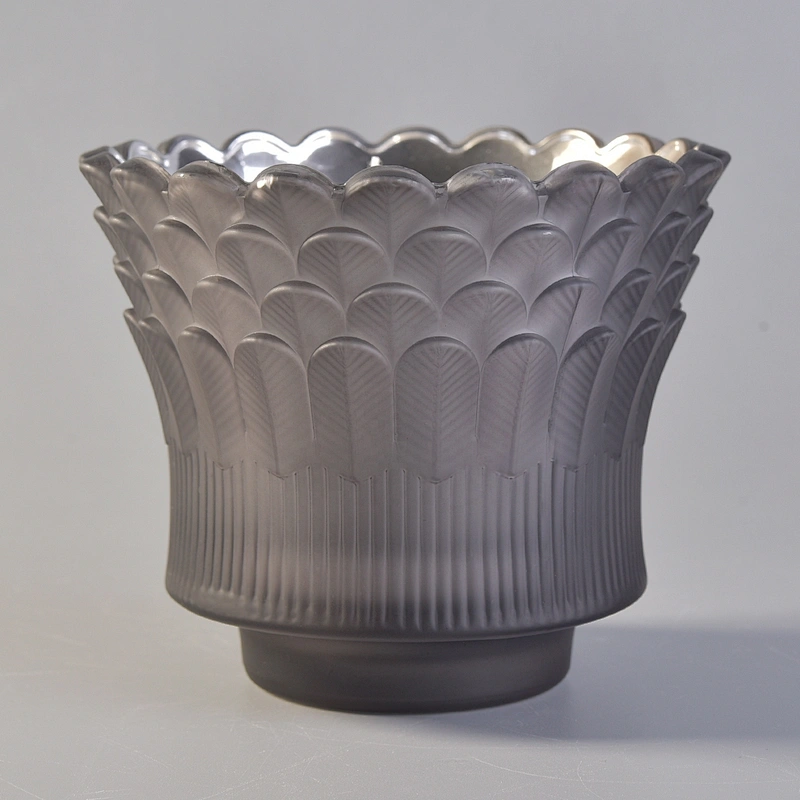 Luxury matte iridescent decorative scented glass candle holder 10oz
