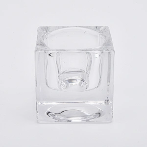 Mini Crystal TeaLight Glass Candle Holders Square