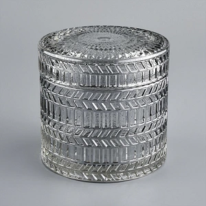 Hot Custom Color Glass Candle Jar With Lid