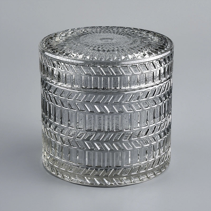 Hot Custom Color Glass Candle Jar With Lid
