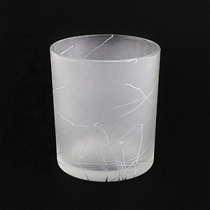 Wholesales luxury cylinder white matte candle glass jar 10oz 20oz