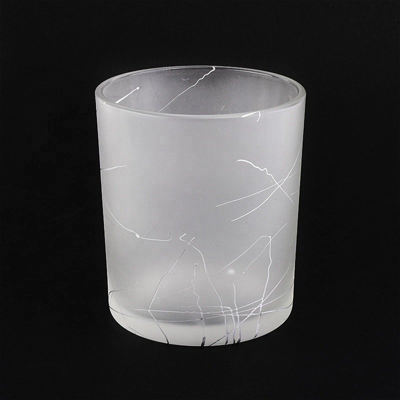 Wholesales luxury cylinder white matte candle glass jar 10oz 20oz