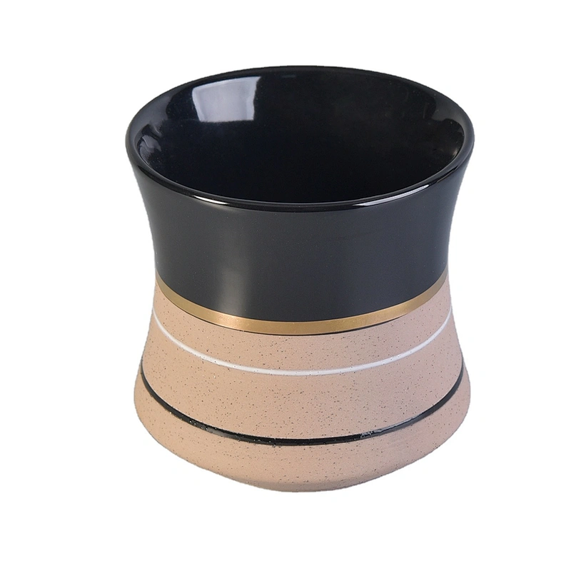 Wholesales custom empty matte black ceramic candle holder jars