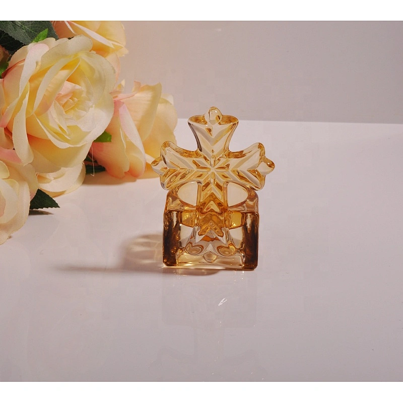 Customized luxury cross design golden candle glass vessel 10oz 20oz