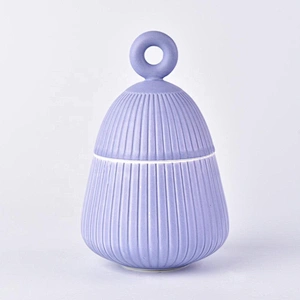 200ml Sunny christmas glazed empty ceramic candle jar with lid