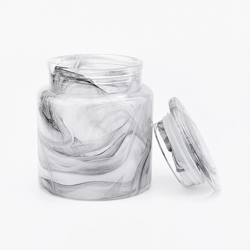 overlay glass bath accessories sets white and black glass jar with lid for bathroom