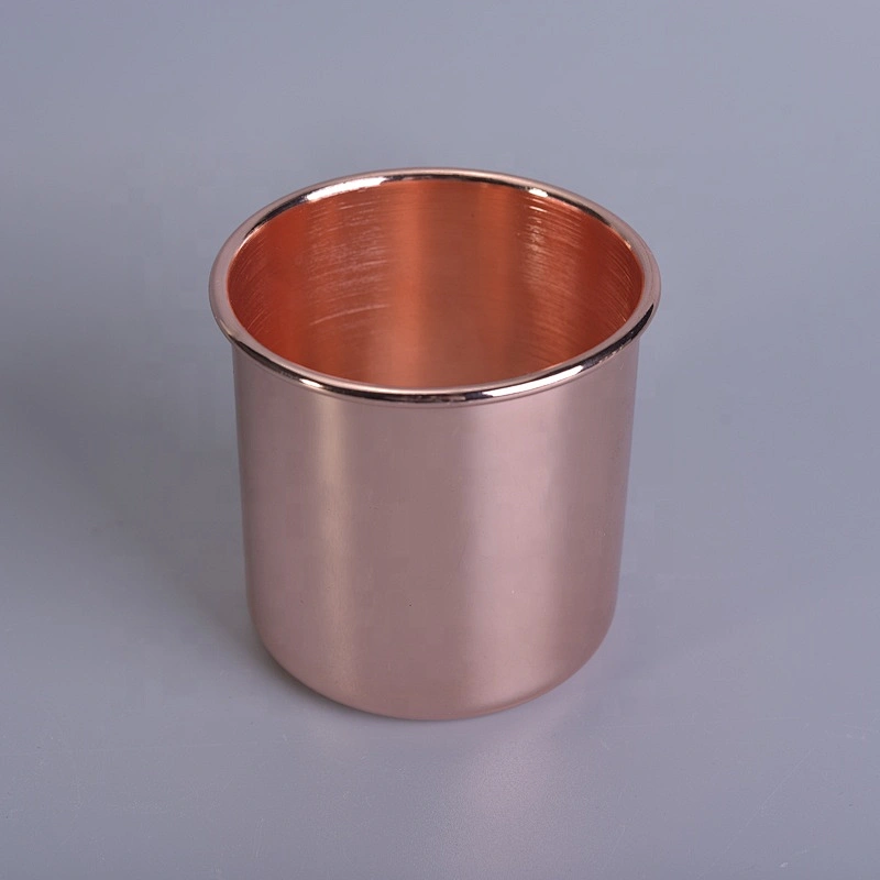 Vintage decorative pink metal candle holder