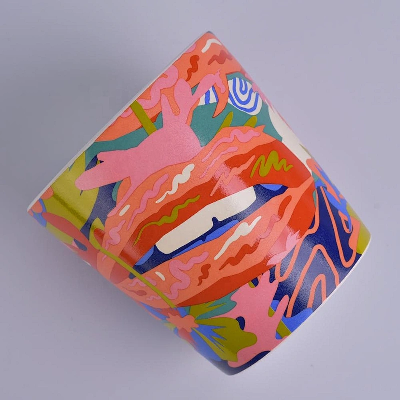 Customized luxury votive ceramic candle holders 8oz 10oz