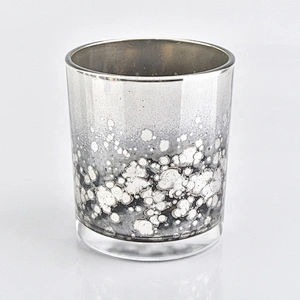 Roman antique silver Glass Candle Jars