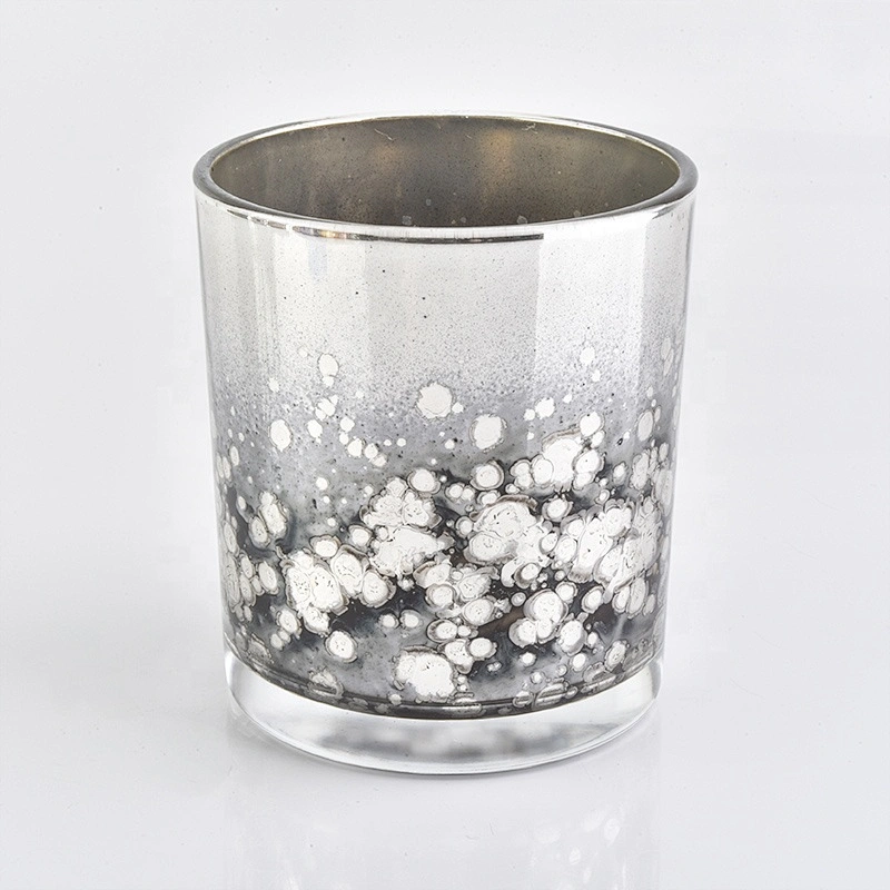Roman antique silver Glass Candle Jars