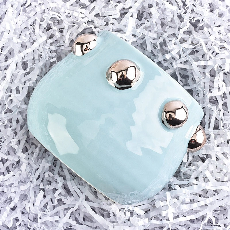 Luxury decorative empty blue Ceramic Candle jar