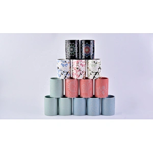 Sunny cylinder custom ceramic candle jars holder table decoration
