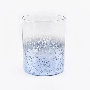 10 oz Crystal blue mercury wedding glass candle holders