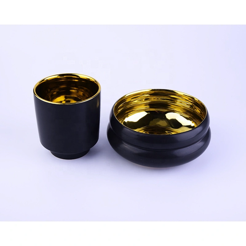 Sunny new design black frosted Ceramic Candle jars wholesales