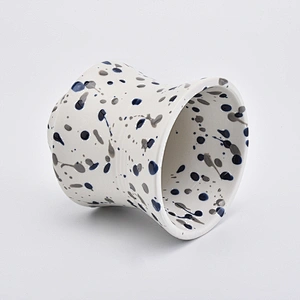14oz glaze white ceramic candle holder for home decor