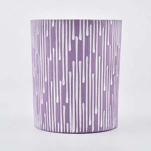 10oz Wholesales Luxury purple empty Candle holder ceramic