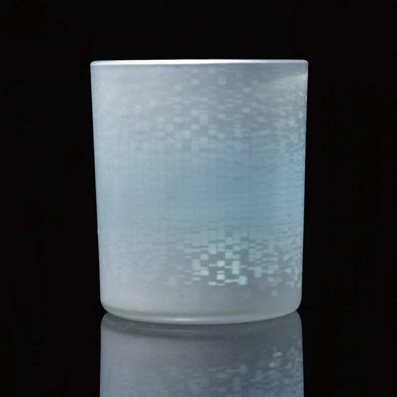 Custom matte electroplated cylinder glass candle holder 10oz