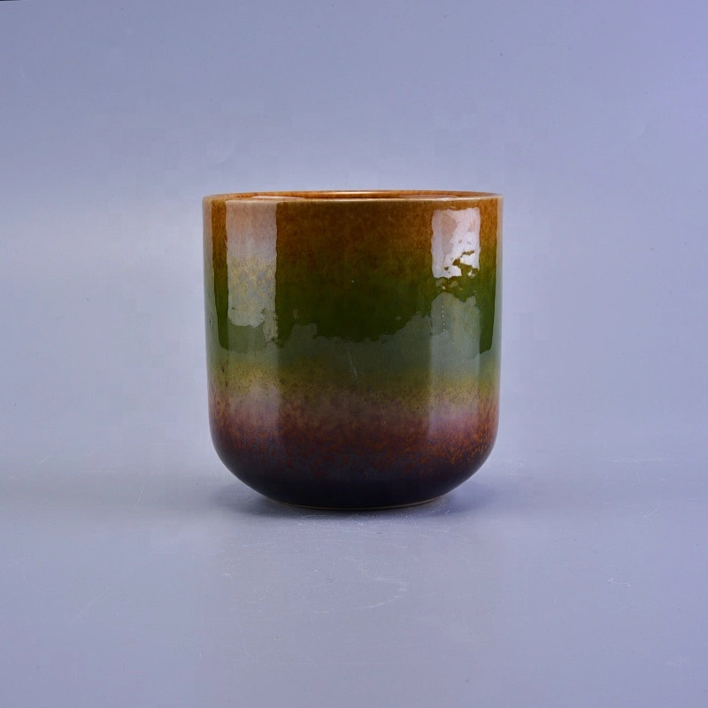 400ml Elegant iridescent  ceramic jar candle wholesale