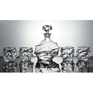 5 pieces in stock Borosilicate  Glass whiskey bottle cup sets