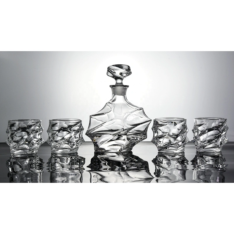 5 pieces in stock Borosilicate  Glass whiskey bottle cup sets