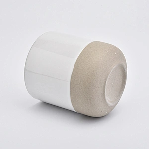 White ceramic candle jar with natural bottom for candle making