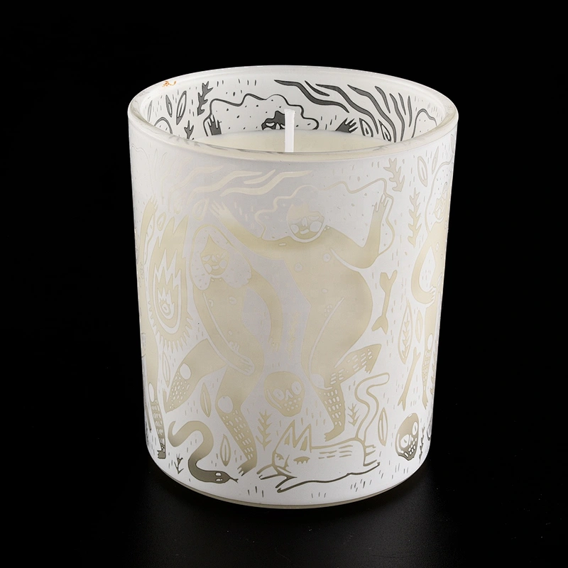 Sunny luxury white frost scented glass candle jar for candle making 10oz 11oz 14oz