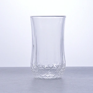 Clear double wall glass with diamond design