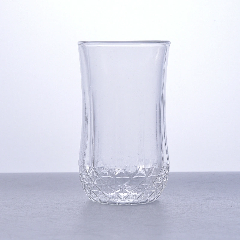 Clear double wall glass with diamond design