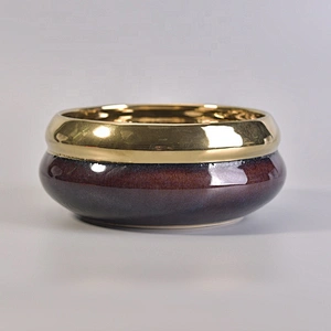 10oz 20oz Luxury decorative empty electroplated ceramic candle jar
