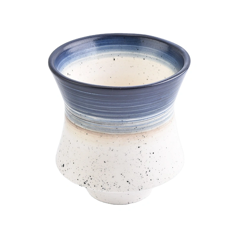 Wholesales custom glazed ceramic jar for candle home decoration