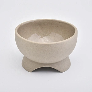 Amber matte empty ceramic candle holder stand