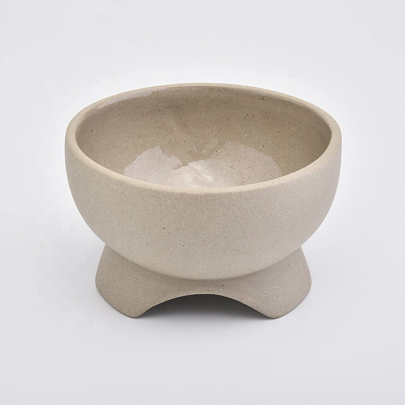 Amber matte empty ceramic candle holder stand