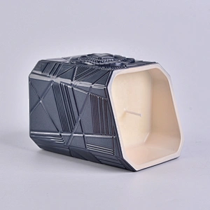 8oz 14oz Wholesales black luxury Trapezoid votive glass candle holders