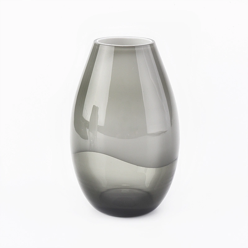 Round shape grey overlay glass reed diffuser bottles