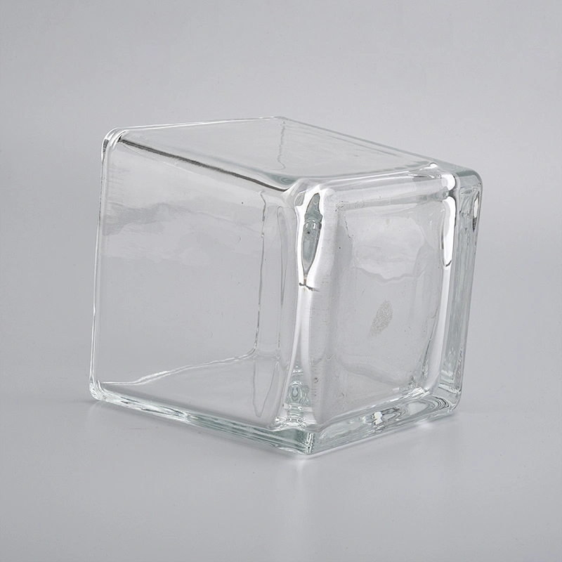 hot sales glass cube candle jar
