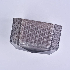 8oz 10oz Wholesales decorative Hexagon woven glass candle jar with wood lid