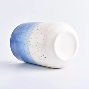 Wholesales custom blue luxury ceramic candle container with lid