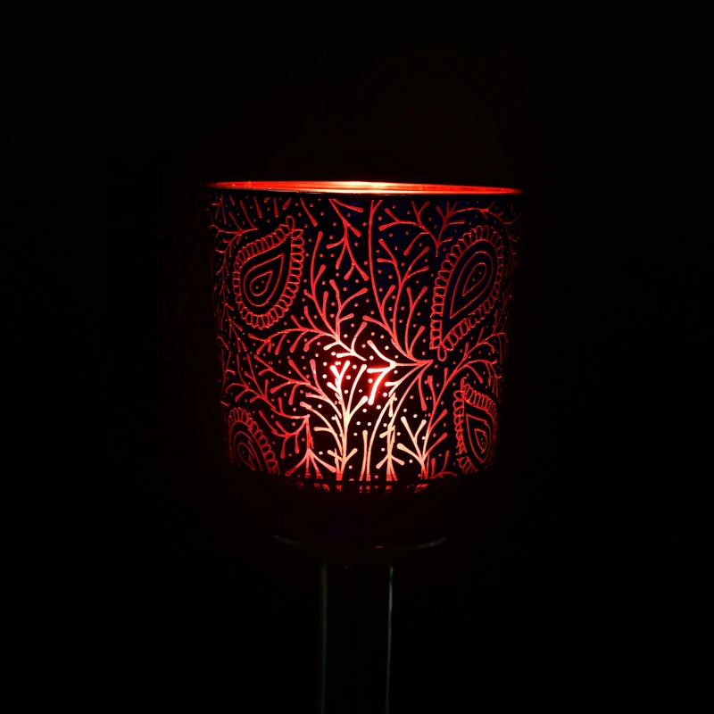 Manufacturer custom decorative stand glass electroplating candle holders