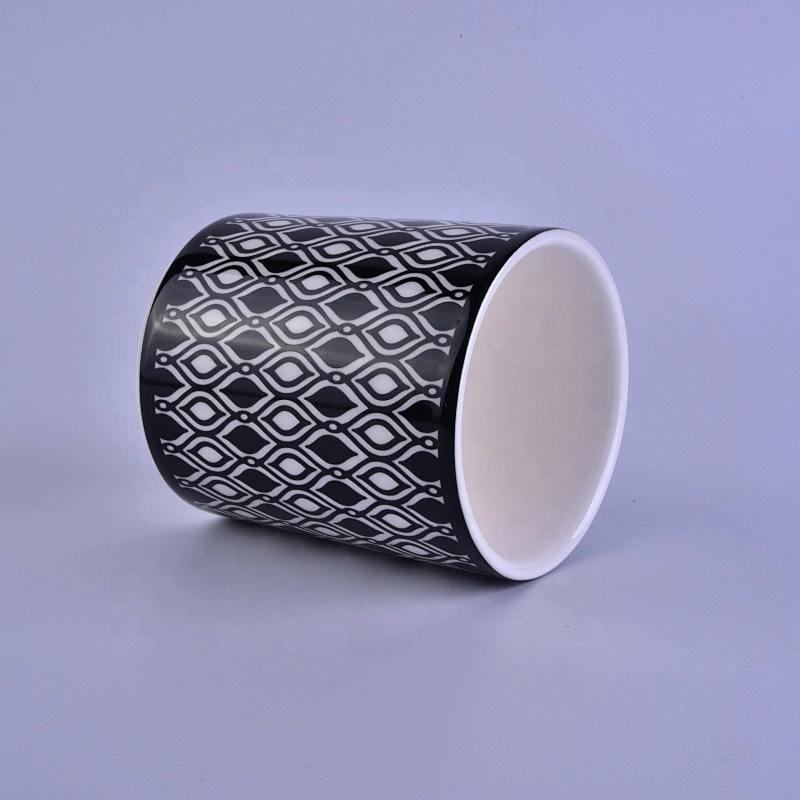 Cylinder pillar ceramic black jar candle making suppliers