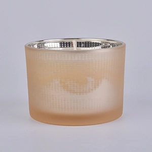 Sunny new design matte custom glass candle holder with wood lid