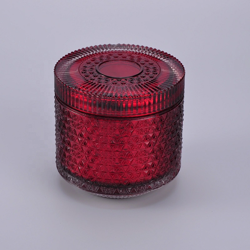 Sunny snow design empty candle glass container with lid 10oz 12oz 14oz