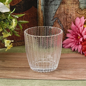 8oz custom crystal clear glass scented candle jar