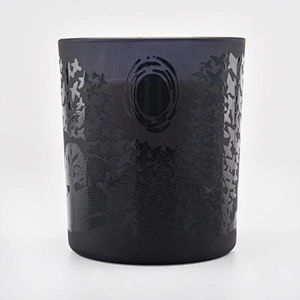 Sunny custom matte decorative black glass candle tumblers
