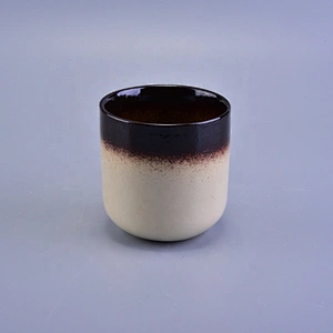 Recycled brown ceramic candle container small supplier
