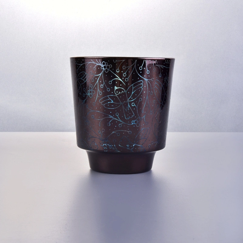 Manufacturer custom decorative stand glass electroplating candle holders