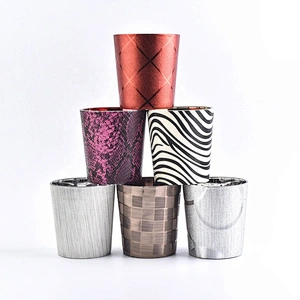 Bulk luxury votive pillar PU material candle jars
