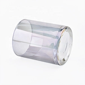 Luxury Cylinder Candle Glass Jar With Ion Plating