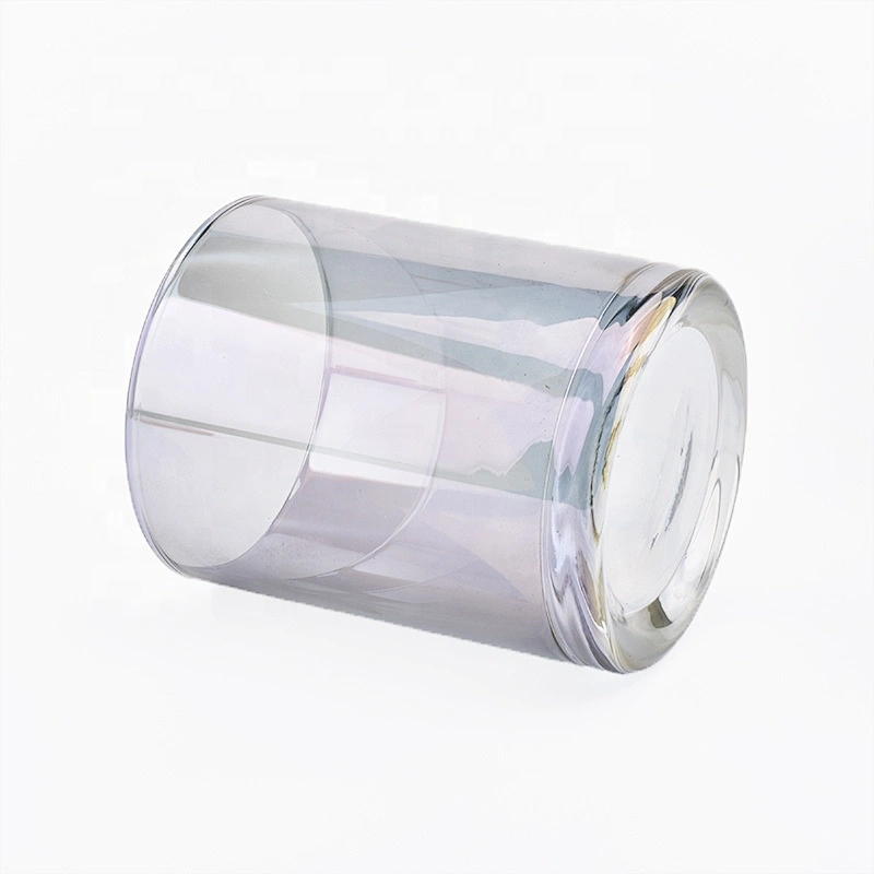 Luxury Cylinder Candle Glass Jar With Ion Plating