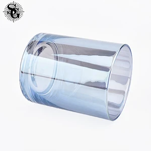 Sunny 403ml transparent iridescent glass candle holders hot sale products