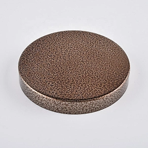 Logo printing round amber metal lid cover for candle jars